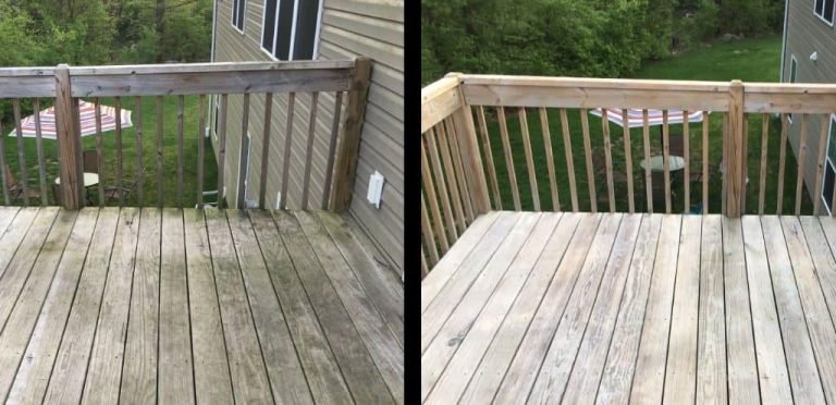 before and after deck cleaning image